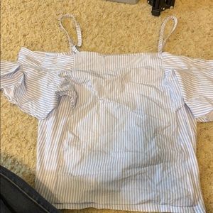 Striped off the shoulder Zara top